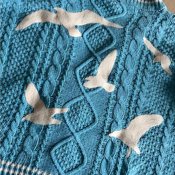 Blue Taylor swift 1989 Taylor’s version Cable Knit Women's Sweater - Picture 4 of 4